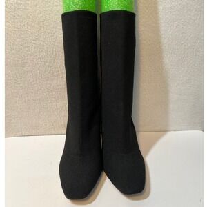 ALDO Black Knit Heeled‎ Ankle Boots Size 9, Square Toe, Booties